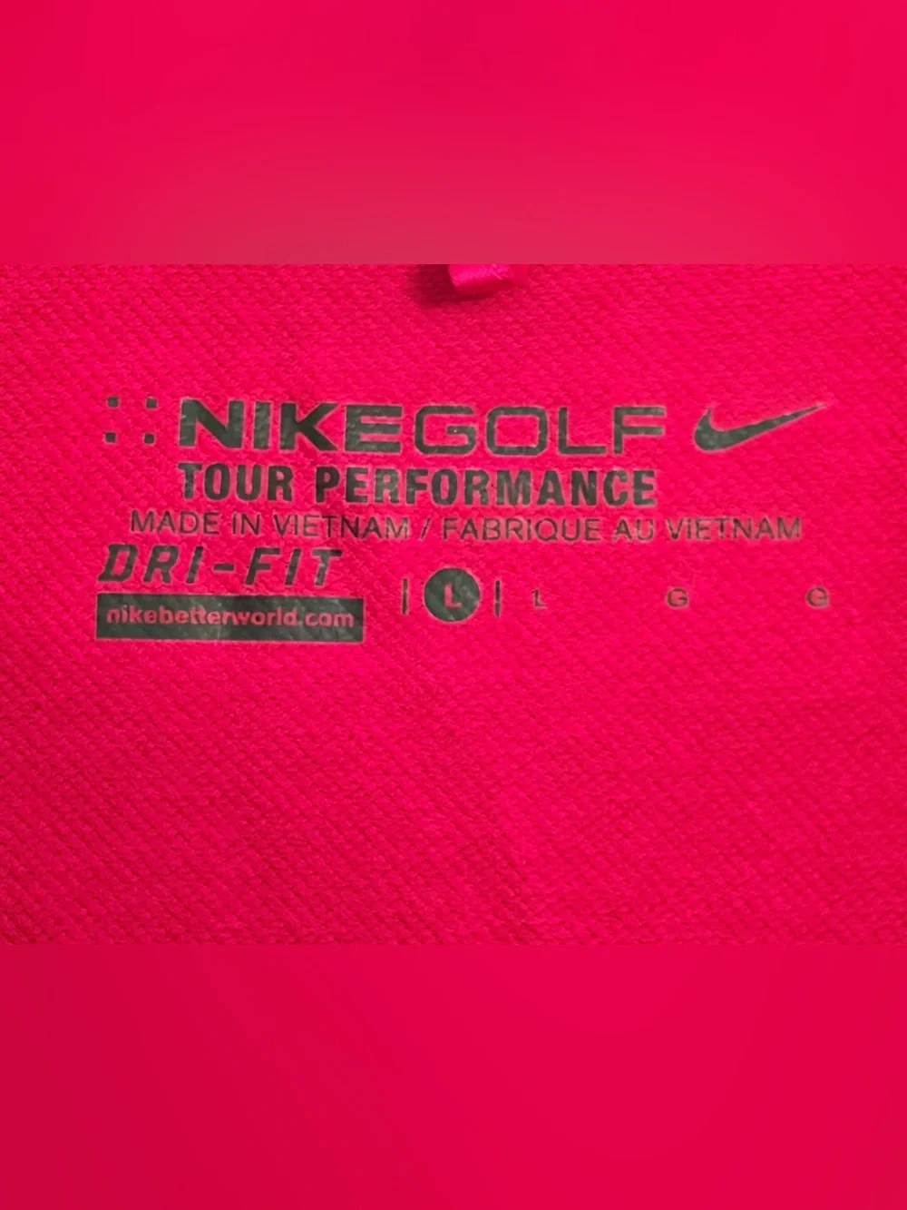 Nike Golf Tour Performance Polo Shirt Hot Pink Dri-Fit Short Sleeve - Women L